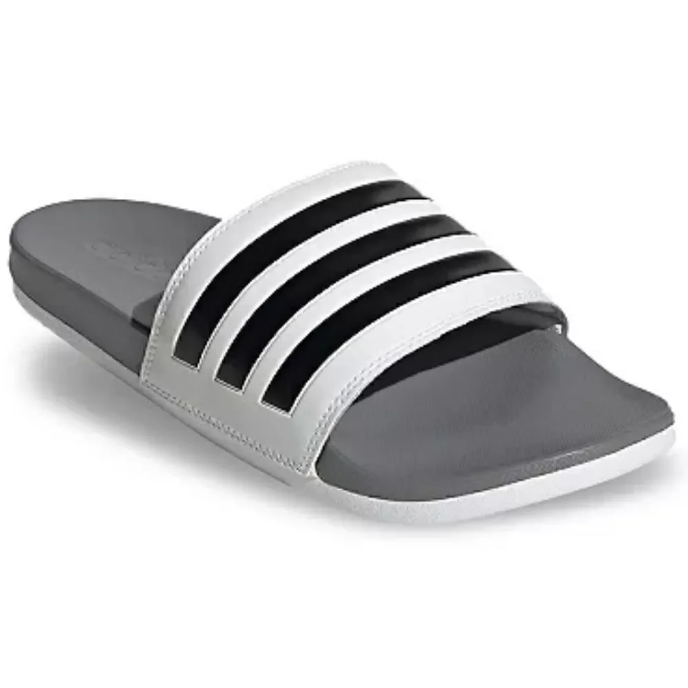 Adidas Adilette Comfort Slide Sandal White Black Grey Mens Shoe GZ5895